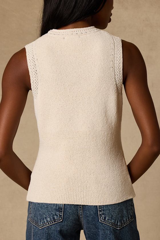 Hollis Ivory Sweater Knit Tank Top 3