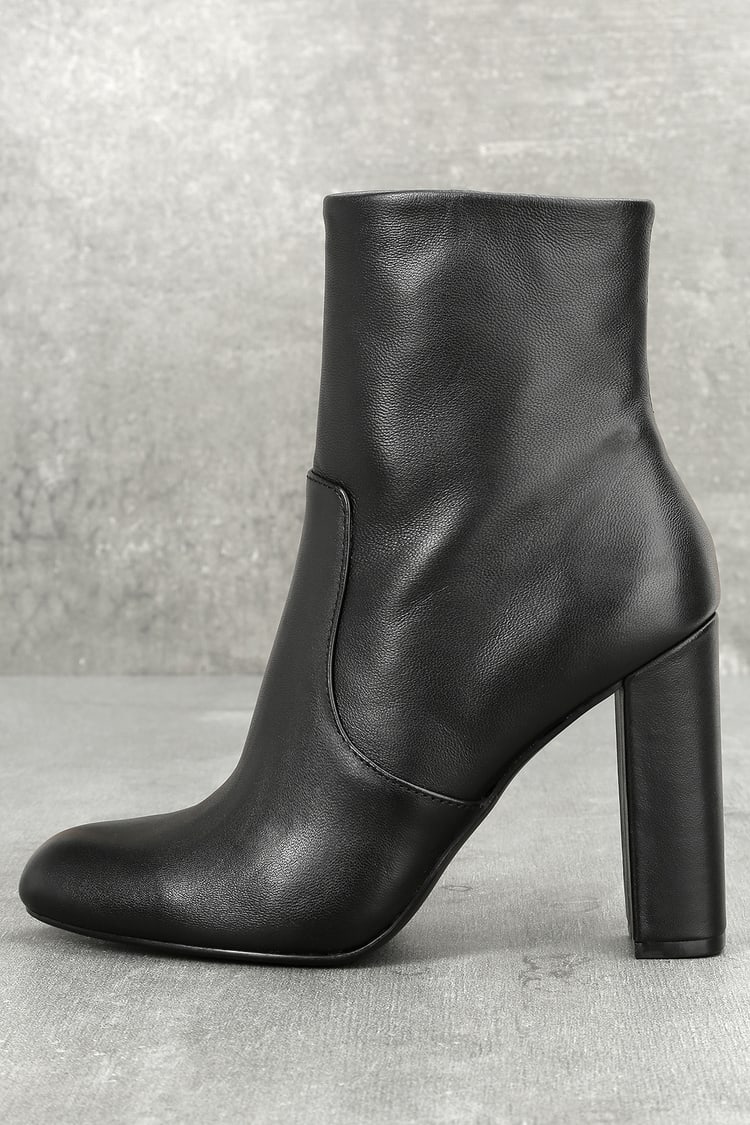 Steve Madden Editor - Black Leather Boots - High Heel Boots -