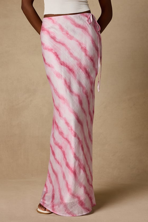 Issa Pink and White Striped Maxi Skirt 3