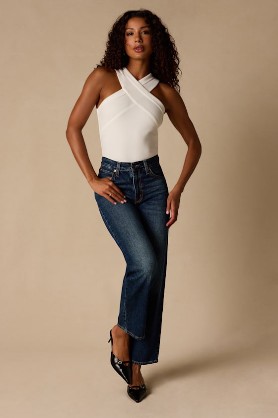 Berlinda Ivory Cross-Front Bodysuit - thumbnail 3