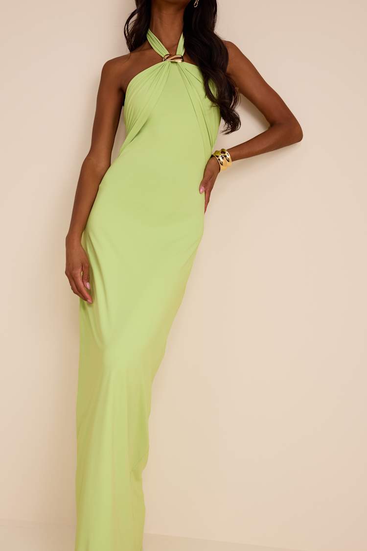 shape lime crochet knit halterneck open back maxi dress Green Jersey Halter | Womens | X-Large (Available in S, M, L) | Polyester/Spandex atr_2ndtype-Accessories