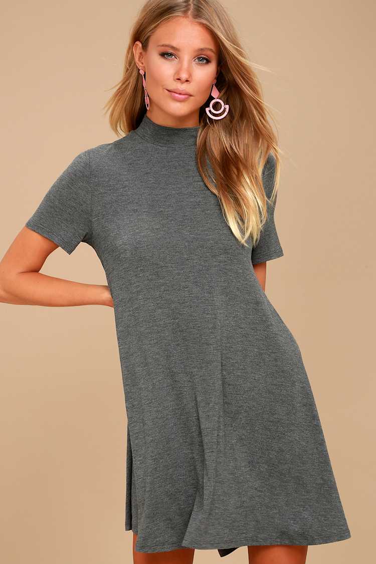 dark grey swing dress Nepoagym DRIVE Women Soft Relaxed Fit Dress Yoga Lightweight Naked Feel Dress Basic Sports Swing Dress Middle Grey / L main image 0