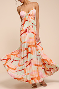 Myla Mint Green Multi Pleated Tie-Back Maxi Dress 1