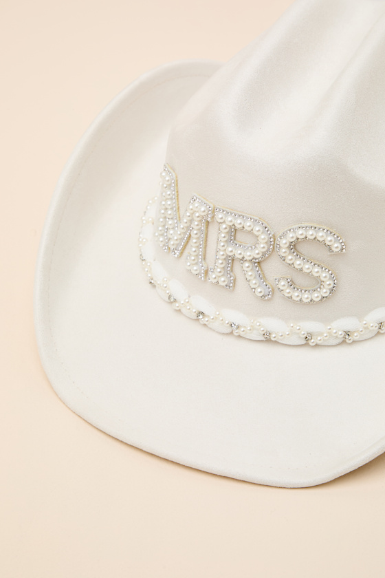 Wife of the Party White Patch Veil Western Hat 2