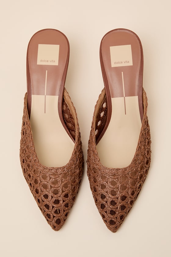 Cleo Loop Brown Raffia Mule Pumps 2