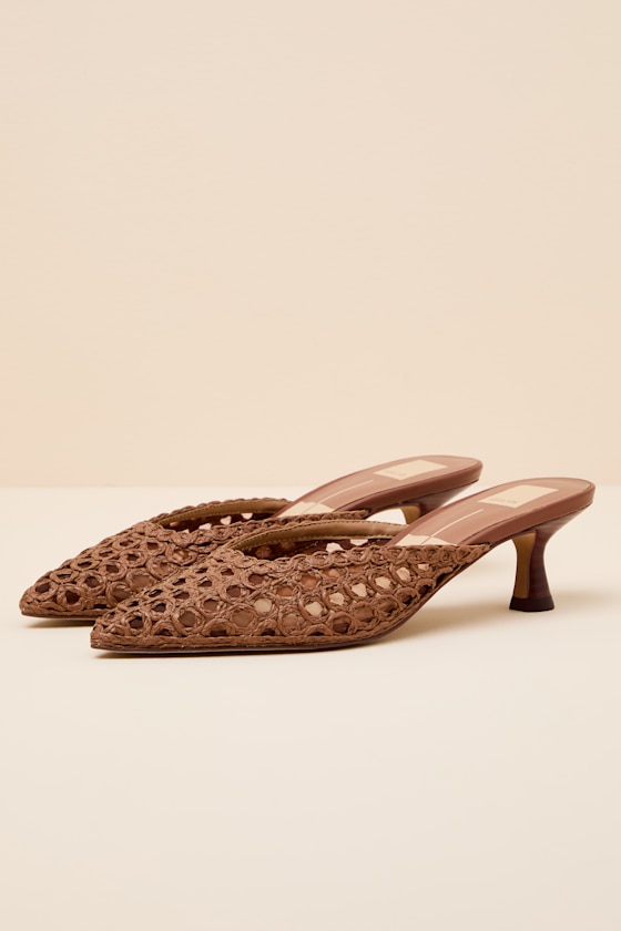 Cleo Loop Brown Raffia Mule Pumps - thumbnail 3