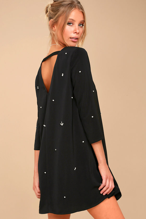 So Precious Black Rhinestone Swing Dress 1