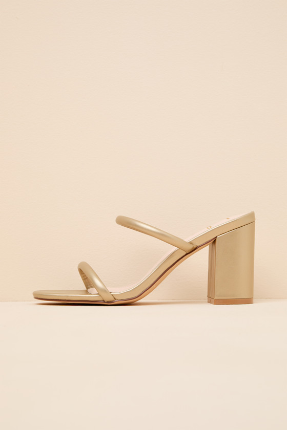 Addien Champagne Gold High Heel Sandals 2