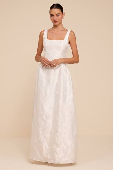 formal white dress Long A-Line Satin Whether you wear it to wedding party White Formal Dresses - Lulus