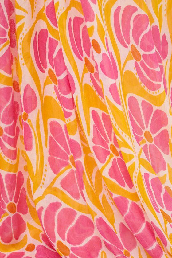 Groovee Pink Floral Print Swim Cover-Up