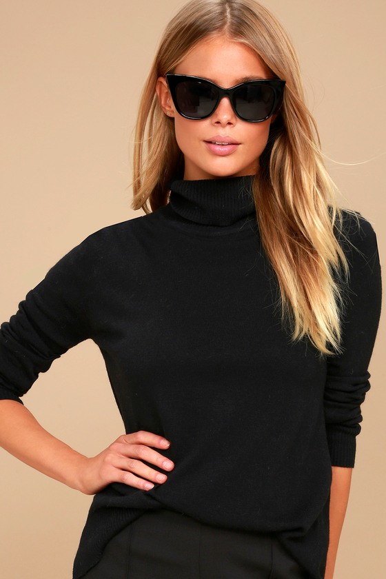 black long neck sweater