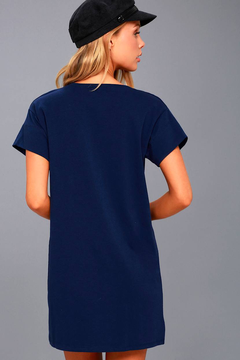blue t shirt dress Midi Tee Shirt Dress