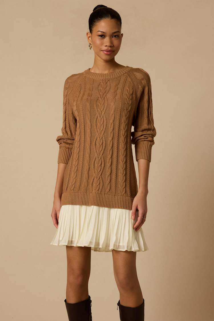 brown cable knit sweater dress Light Drop Waist | Womens | X-Large (Available in XS, S, M, L) | 100% Polyester Color:Indigo/White/Limestone/Serene birthday dresses | Fashion BestLongSleeve worthy finish