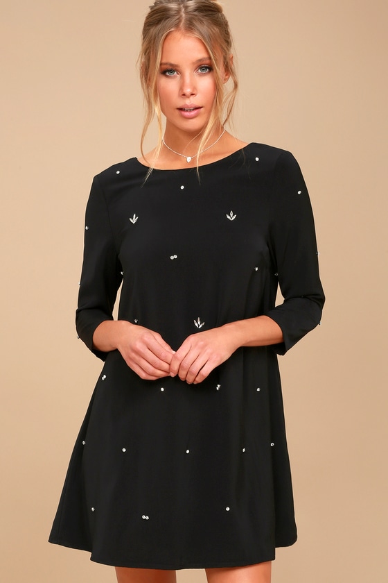black dress rhinestone