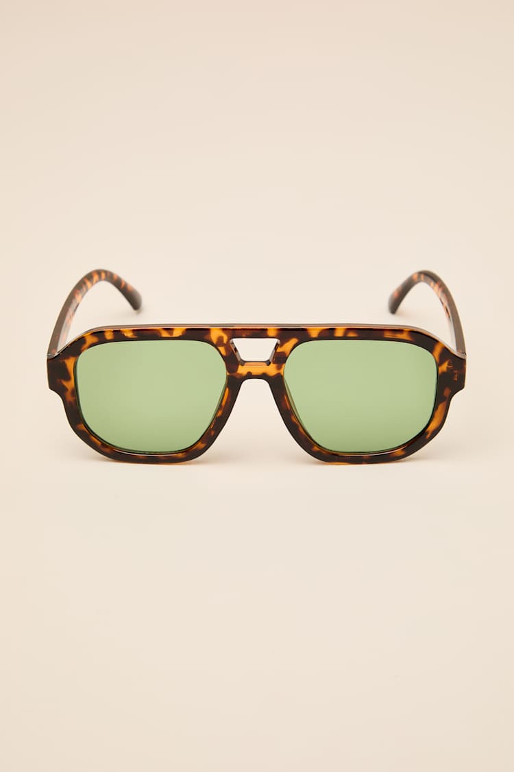 Brown Tortoiseshell Sunglasses - Aviator Sunglasses  display picture 1