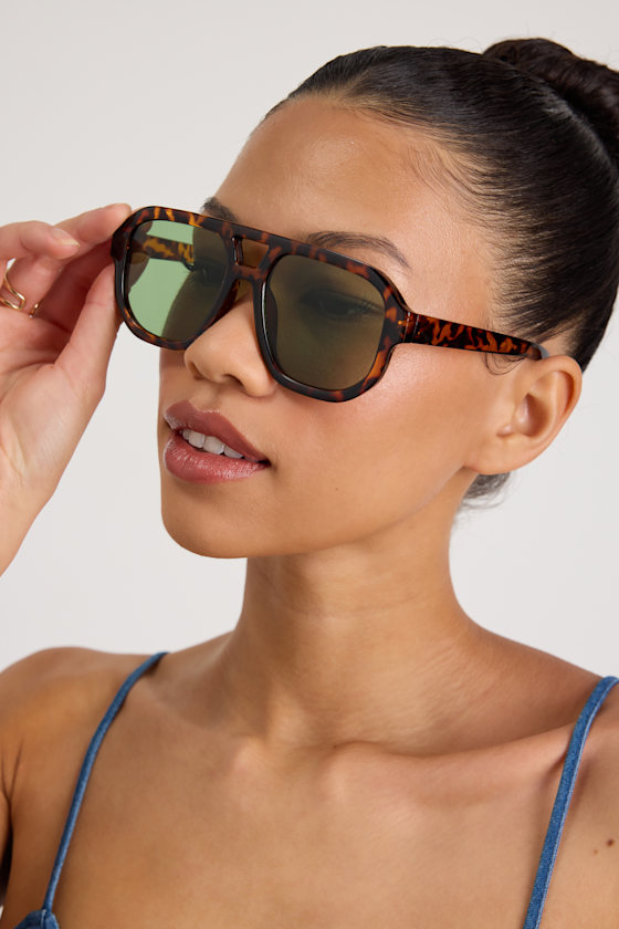 Torrey Brown Tortoiseshell Aviator Sunglasses - thumbnail 4
