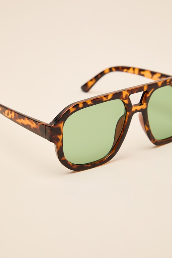 Torrey Brown Tortoiseshell Aviator Sunglasses - thumbnail 6