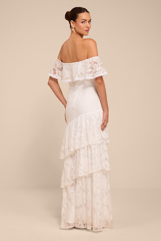 Poet White Lace Tiered Maxi Dress - thumbnail 3