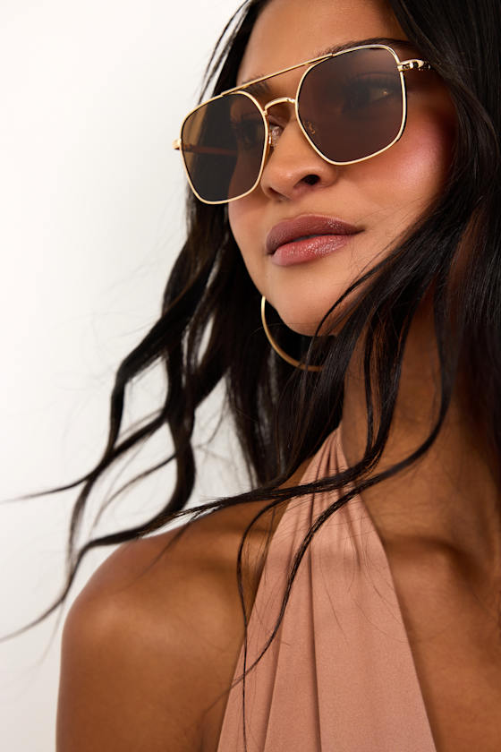 High Flyer Gold Aviator Sunglasses 1