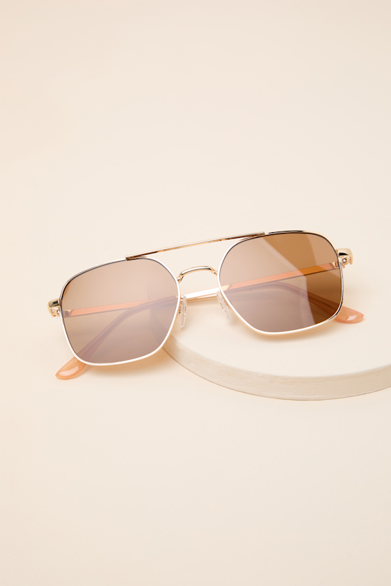 High Flyer Gold Aviator Sunglasses 2