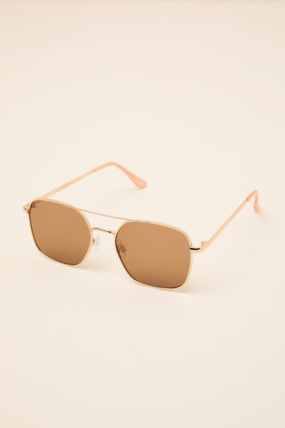 High Flyer Gold Aviator Sunglasses - thumbnail 4