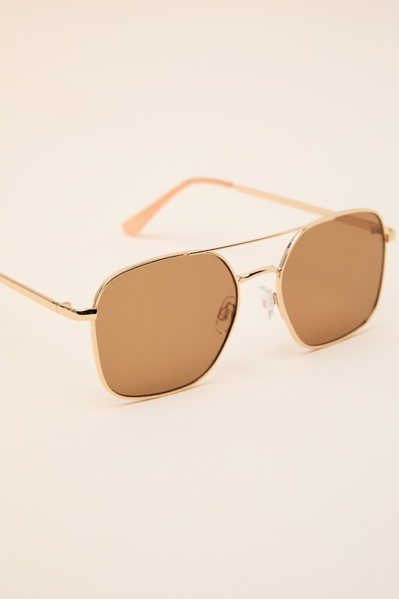 High Flyer Gold Aviator Sunglasses - thumbnail 5