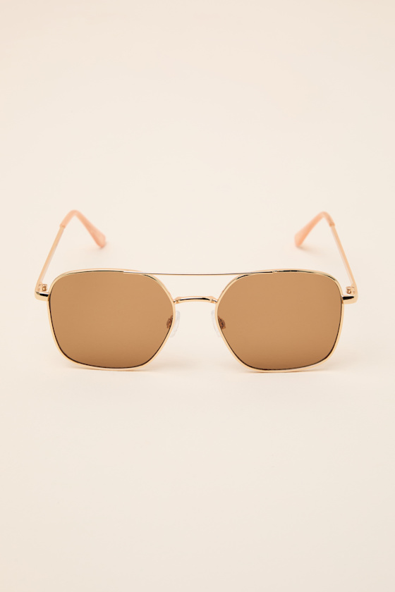 High Flyer Gold Aviator Sunglasses - thumbnail 6