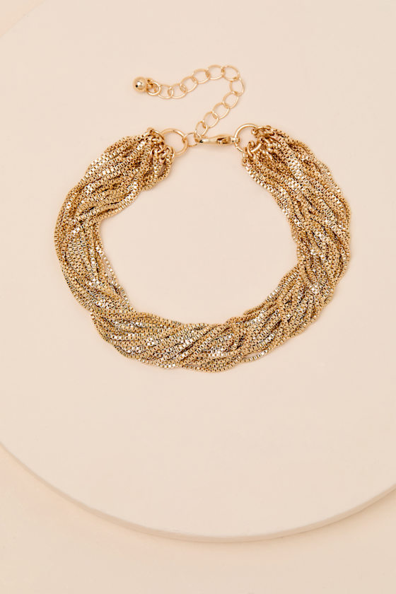Aubrey Gold Layered Chain Bracelet 2