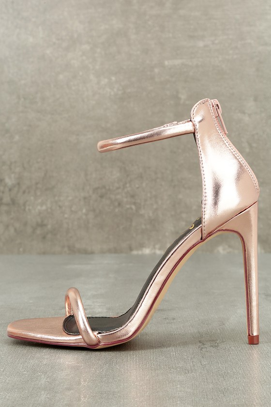 rose gold heels ankle strap
