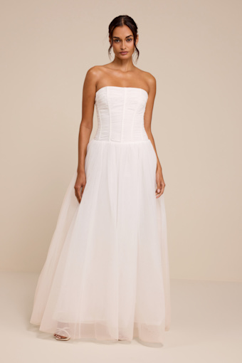Dulce White Tulle Bustier Wedding Dress 1