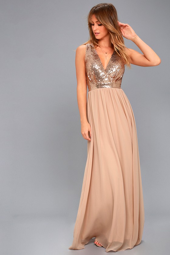tan sparkly dress