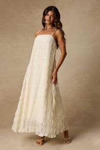Louisiana Ivory Smocked Shift Maxi Dress 1