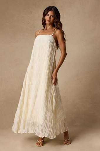Louisiana Ivory Smocked Shift Maxi Dress 1