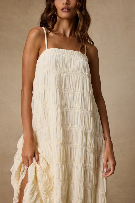 Louisiana Ivory Smocked Shift Maxi Dress 2