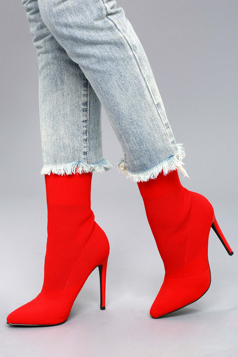 - Red Mid-Calf Boots - Lulus