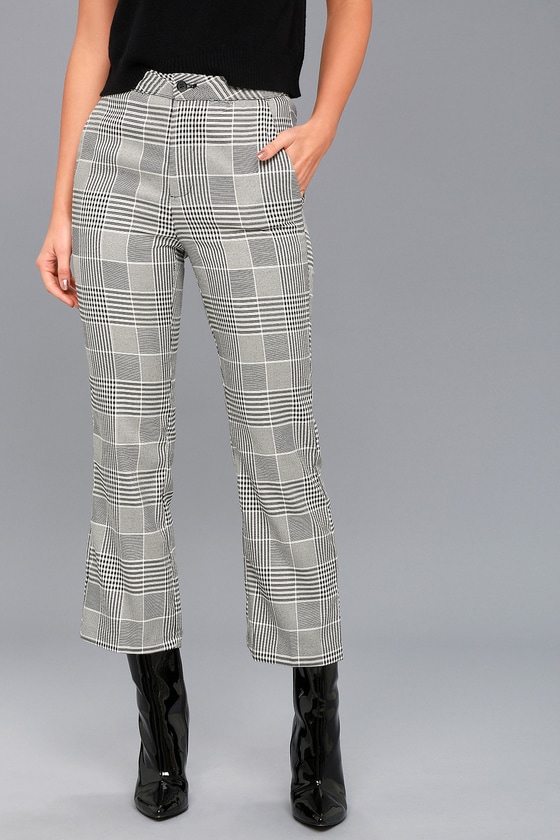 black and white high waisted pants