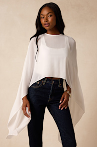 Levana White Cape Sleeve Top 1