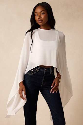 Levana White Cape Sleeve Top 1
