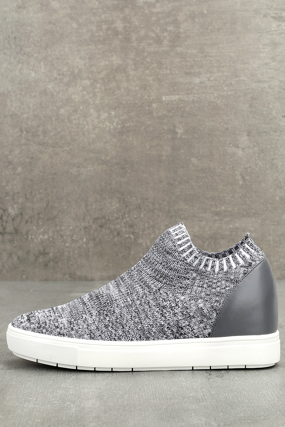 Steve Madden Sly - Grey Multi Knit Sneakers - Wedge Sneakers - Lulus