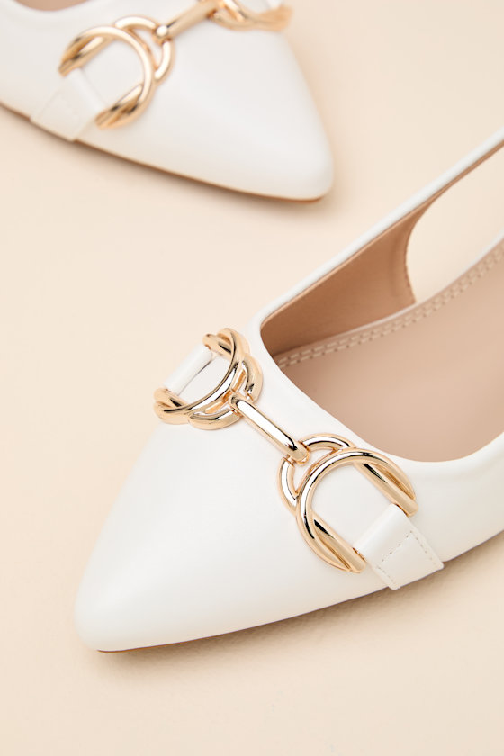 Lillian White Pointed-Toe Slingback Flats - thumbnail 6