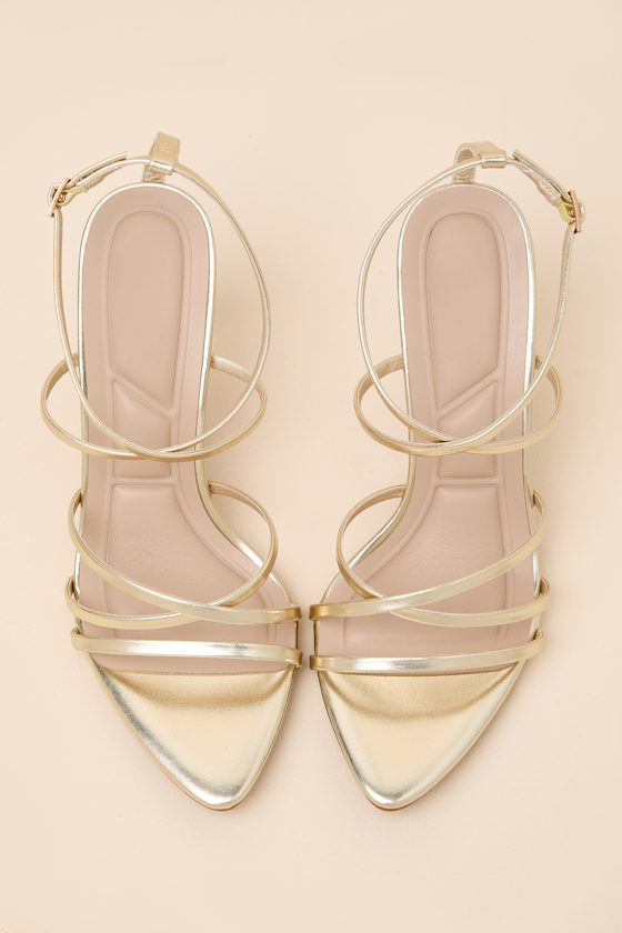 Jody Gold Metallic Strappy High Heel Sandals - thumbnail 4