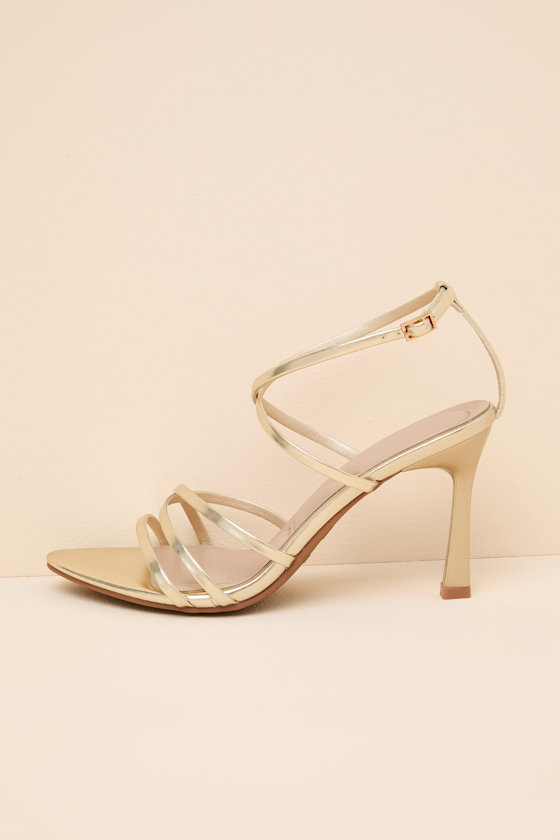 Jody Gold Metallic Strappy High Heel Sandals - thumbnail 5