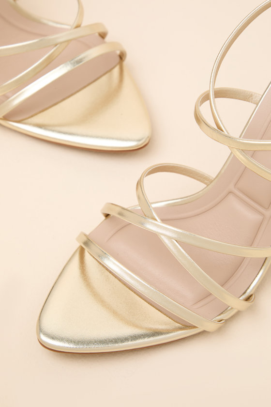 Jody Gold Metallic Strappy High Heel Sandals - thumbnail 6