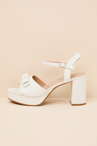 Iggy White Platform Ankle Strap High Heel Sandals 1
