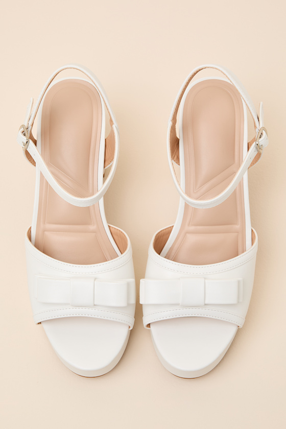 Iggy White Platform Ankle Strap High Heel Sandals 2