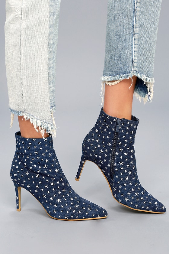 santorini blue western booties
