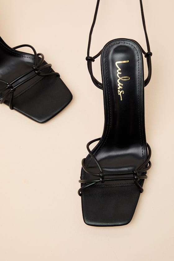 Anka Black Strappy Lace-Up High Heel Sandals - thumbnail 4