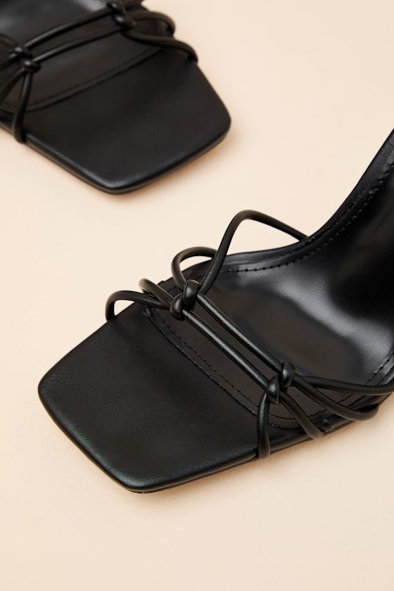 Anka Black Strappy Lace-Up High Heel Sandals - thumbnail 6