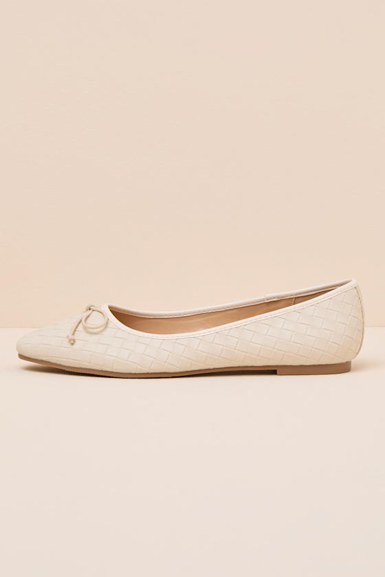 Milo Beige Textured Ballet Flats - thumbnail 3