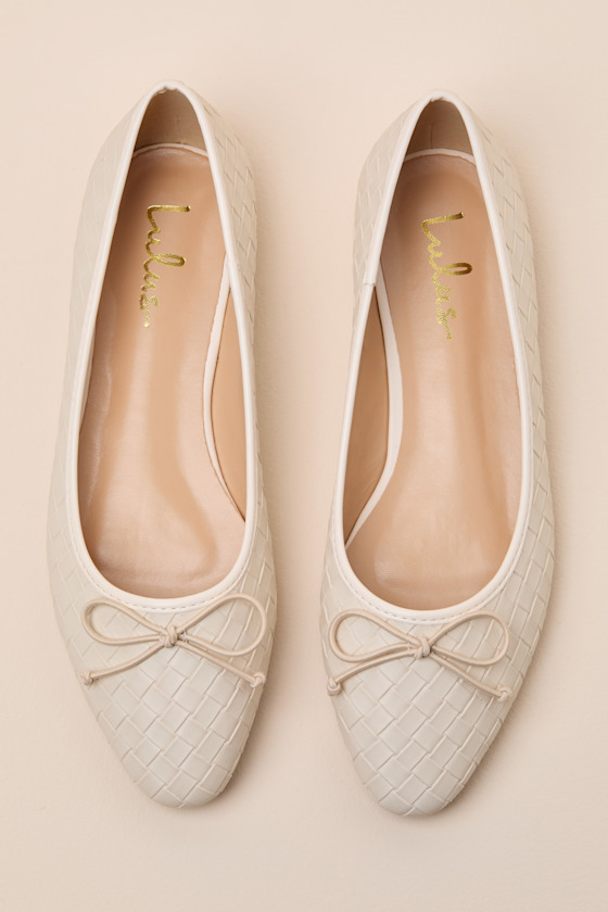 Milo Beige Textured Ballet Flats - thumbnail 5